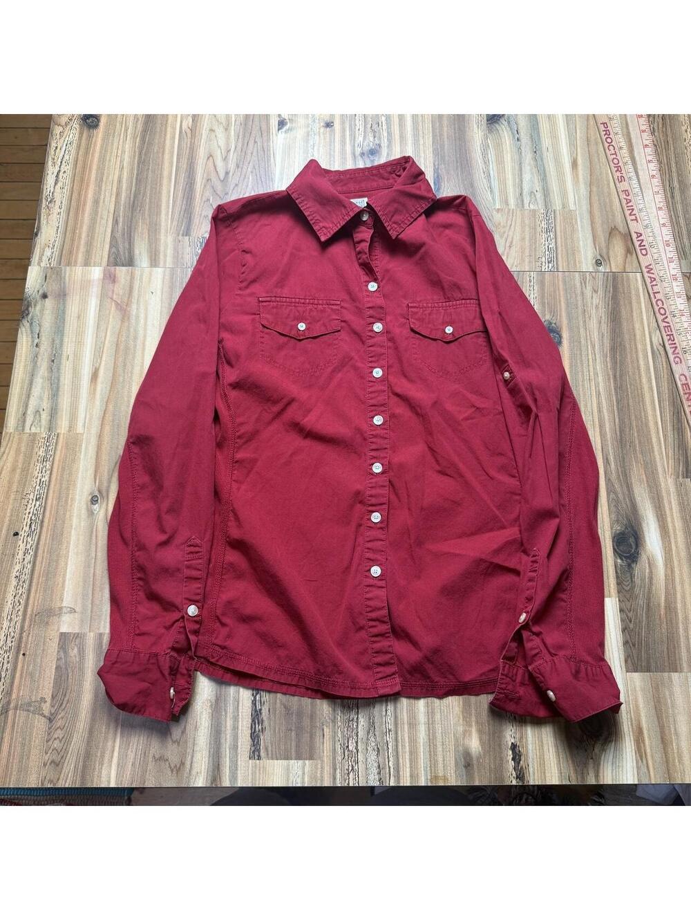 Red Converse One Star button up shirt